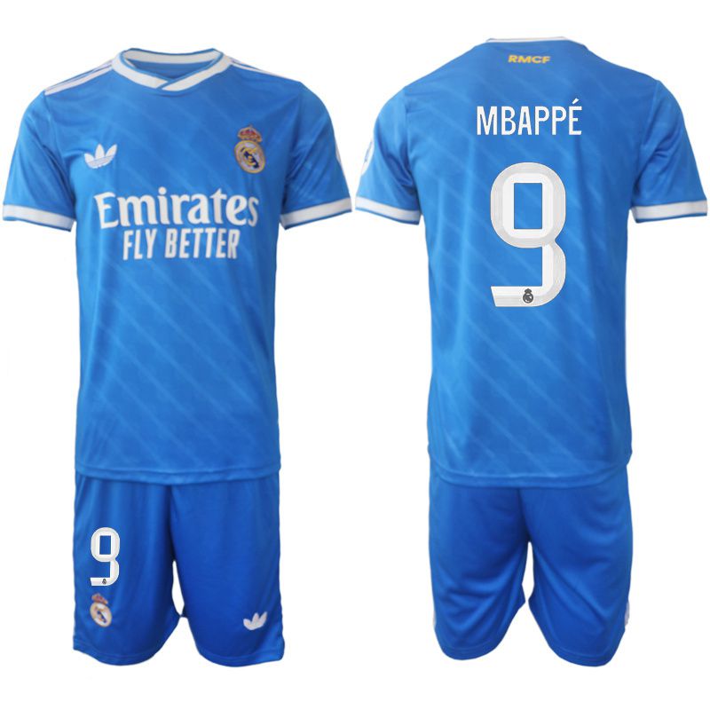 Men 2025-2026 Club Real Madrid away blue #9 Soccer Jersey